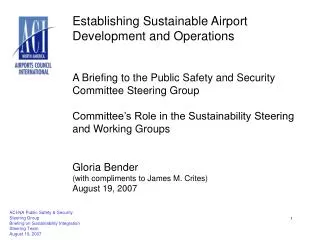 Establishing Sustainable Airport Development and Operations