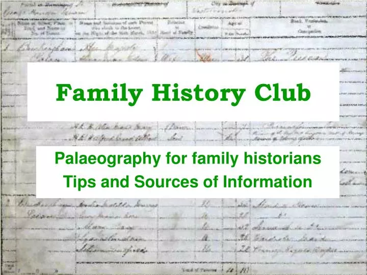 family history club
