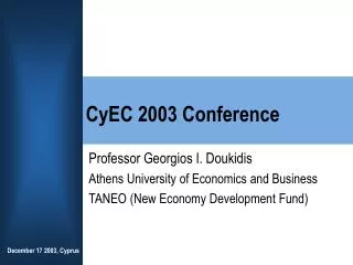 CyEC 2003 Conference