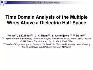 Time Domain Analysis of the Multiple Wires Above a Dielectric Half-Space