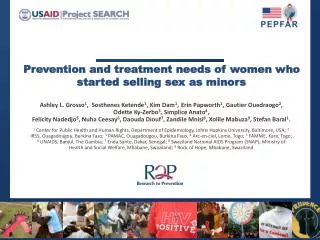 Prevention and treatment needs of women who started selling sex as minors