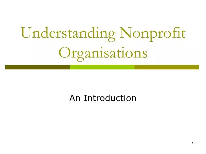 understanding nonprofit organisations