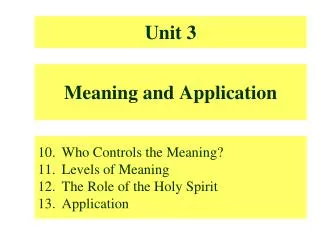 meaning and application