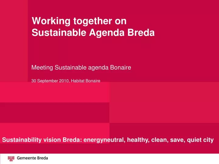 working together on sustainable agenda breda