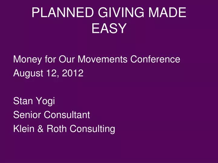planned giving made easy