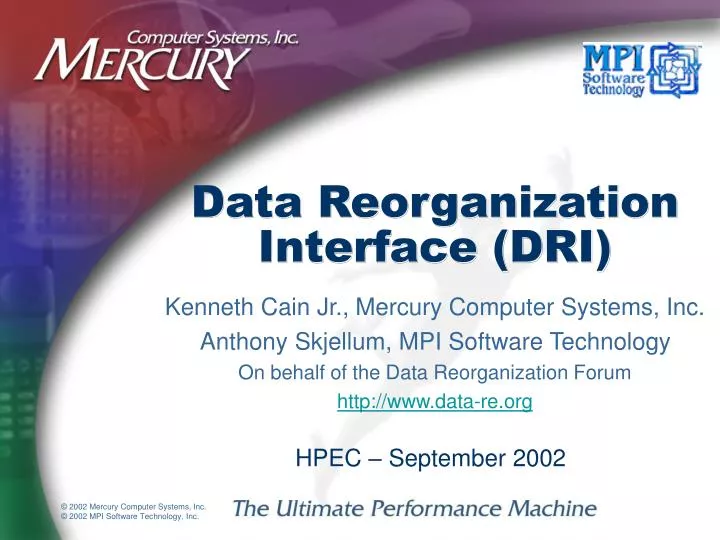 data reorganization interface dri