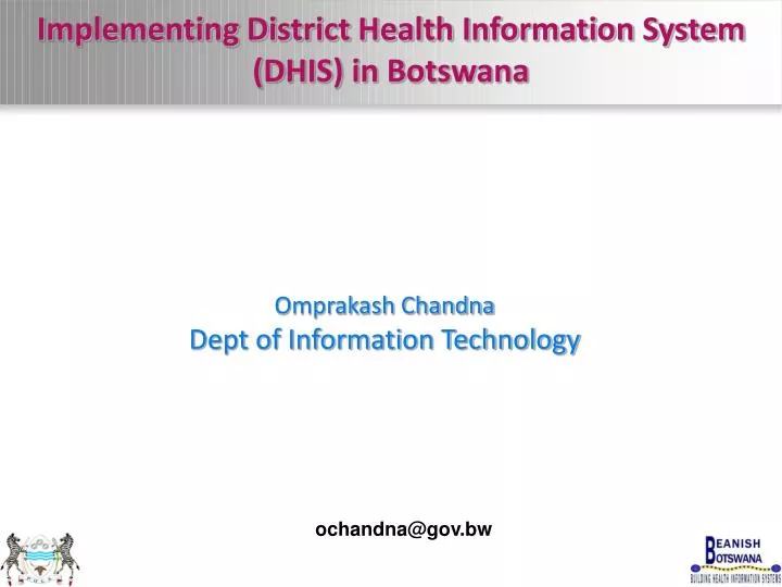 implementing district health information system dhis in botswana