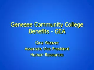 Genesee Community College Benefits - GEA