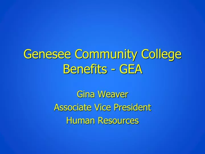 genesee community college benefits gea
