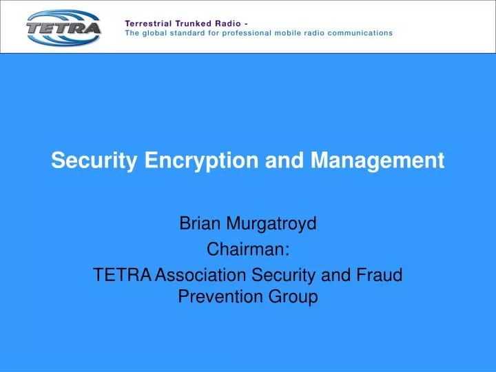 security encryption and management