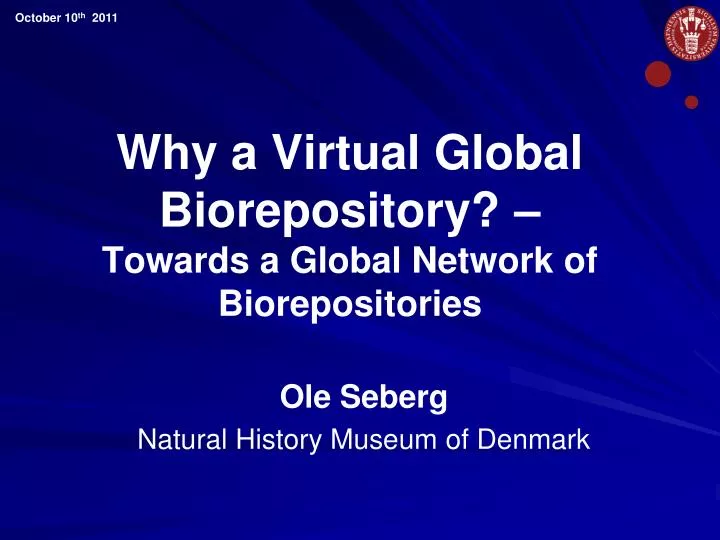 why a virtual global biorepository towards a global network of biorepositories