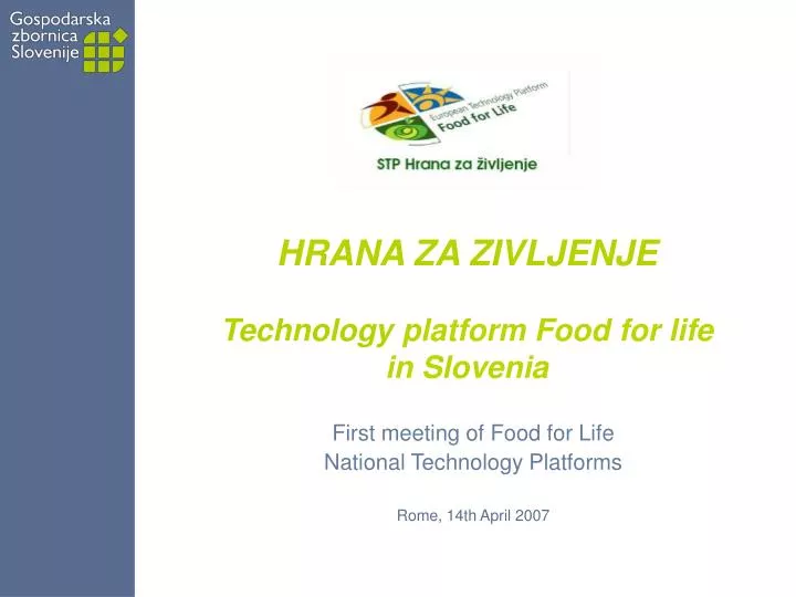 hrana za zivljenje technology platform food for life in slovenia