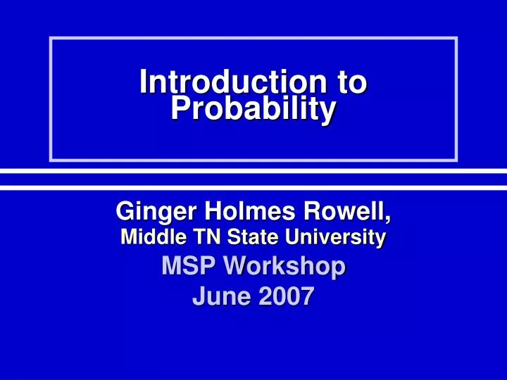 introduction to probability