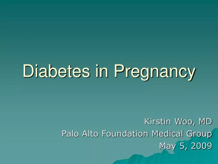 diabetes in pregnancy