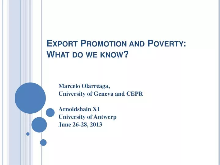 export promotion and poverty what do we know