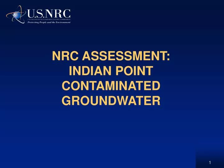 nrc assessment indian point contaminated groundwater