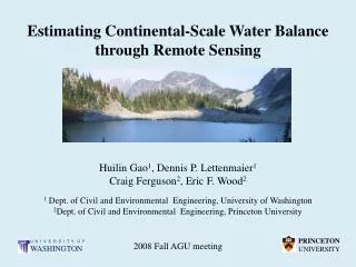 Estimating Continental-Scale Water Balance through Remote Sensing