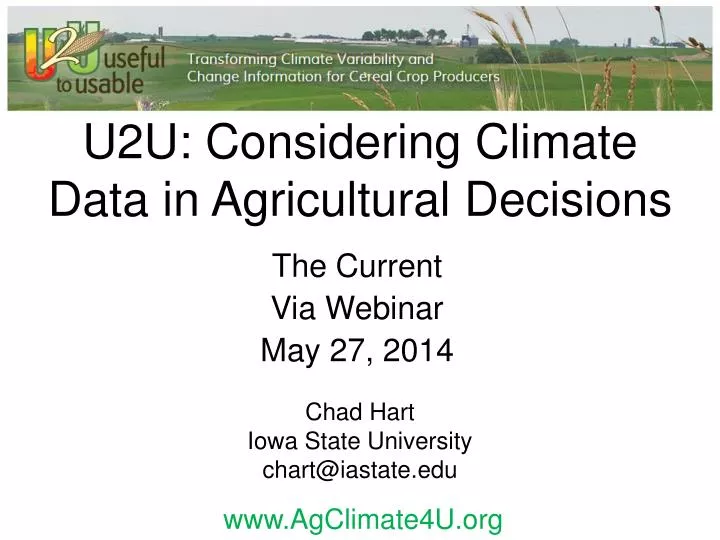 u2u considering climate data in agricultural decisions