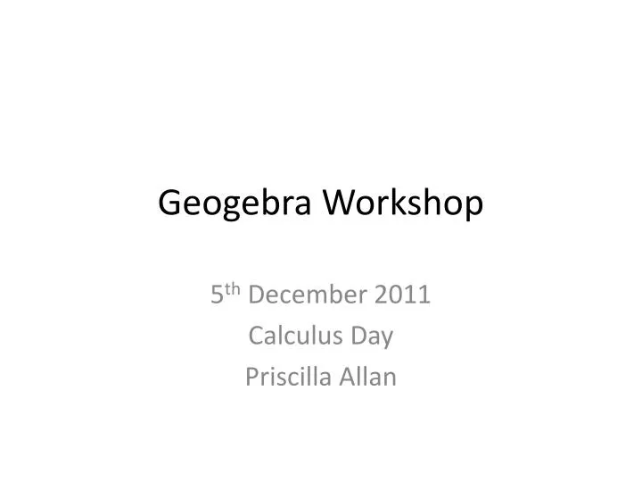 geogebra workshop