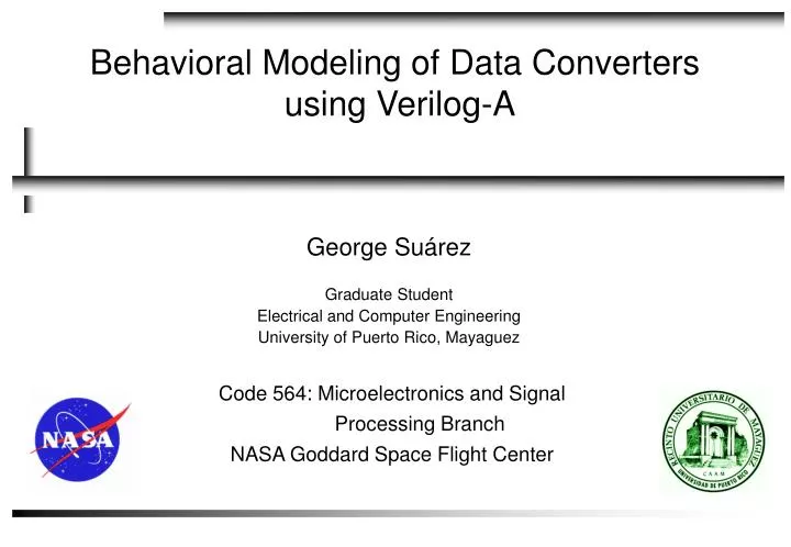 behavioral modeling of data converters using verilog a