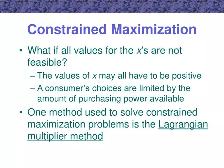 constrained maximization