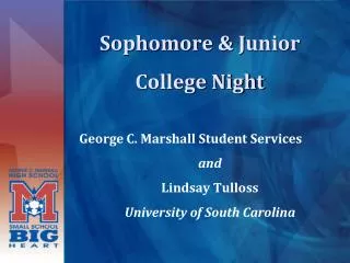 Sophomore &amp; Junior College Night