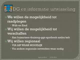 ddg en informatie uitwisseling