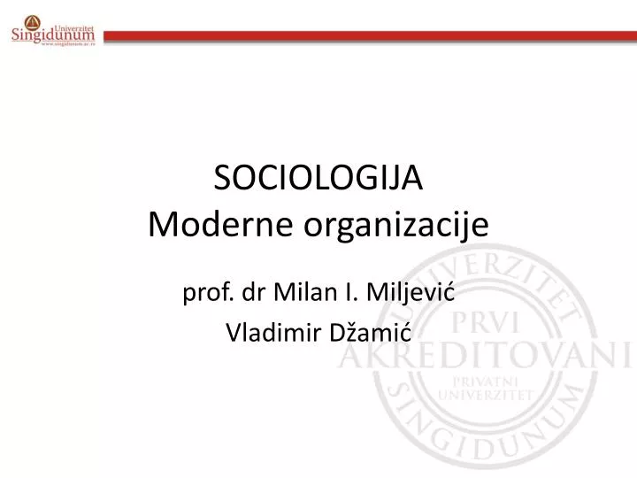 sociologija moderne organizacije