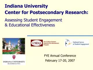 FYE Annual Conference February 17-20, 2007