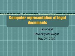 Computer representation of legal documents
