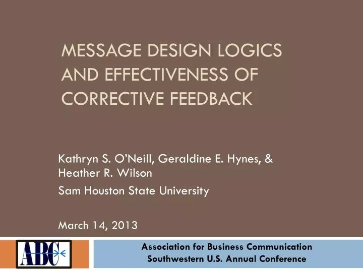 message design logics and effectiveness of corrective feedback