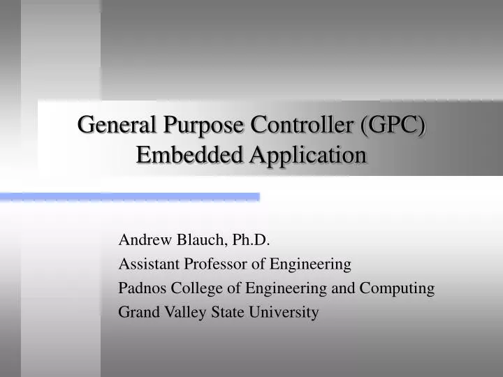 general purpose controller gpc embedded application
