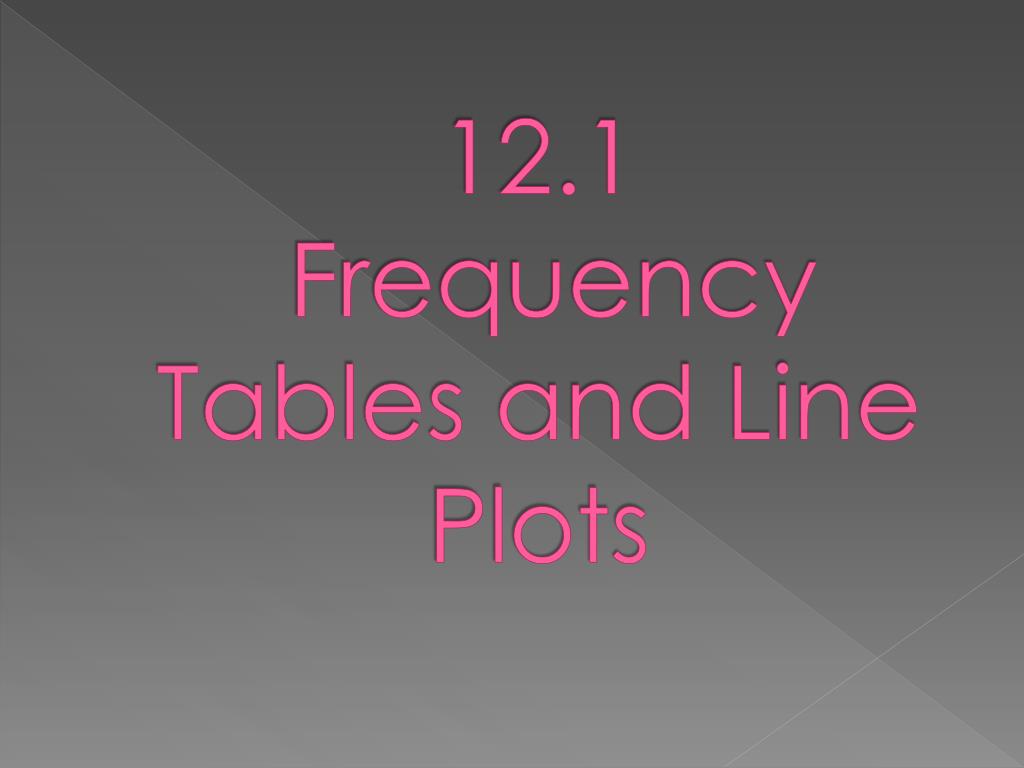 PPT - 12.1 Frequency Tables and Line Plots PowerPoint Presentation ...