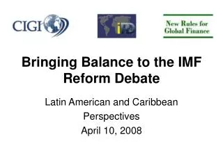 Bringing Balance to the IMF Reform Debate