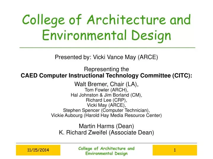 college of architecture and environmental design