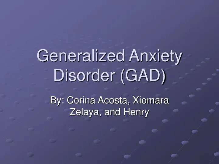 generalized anxiety disorder gad