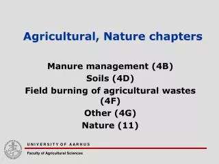 Agricultural, Nature chapters