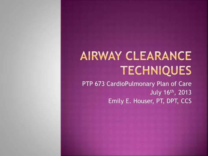 airway clearance techniques