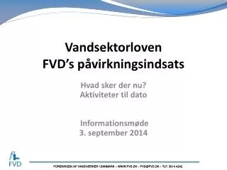 vandsektorloven fvd s p virkningsindsats