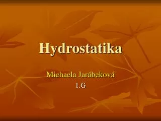hydrostatika
