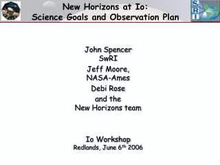 New Horizons at Io: Science Goals and Observation Plan