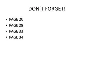 don t forget