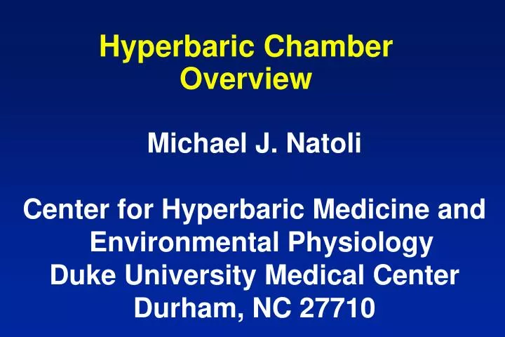 hyperbaric chamber overview