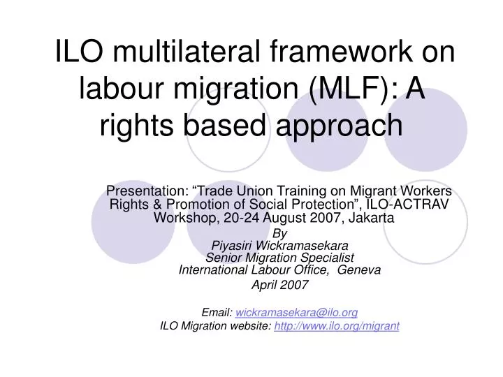 ilo multilateral framework on labour migration mlf a rights based approach