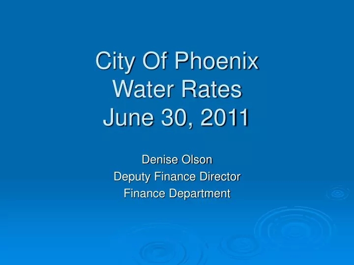 city of phoenix water rates june 30 2011