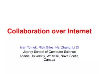 Collaboration over Internet