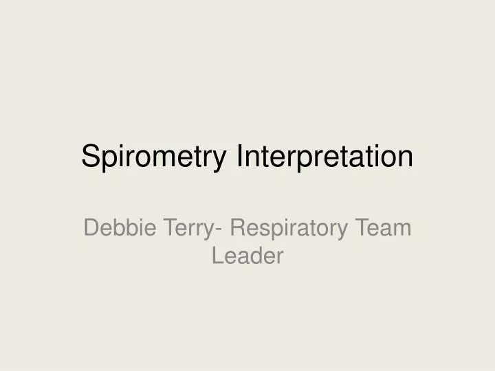 spirometry interpretation