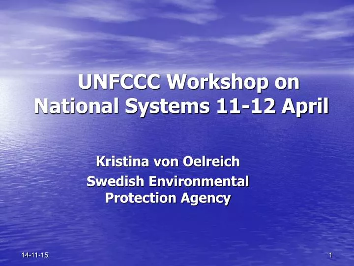 unfccc workshop on national systems 11 12 april