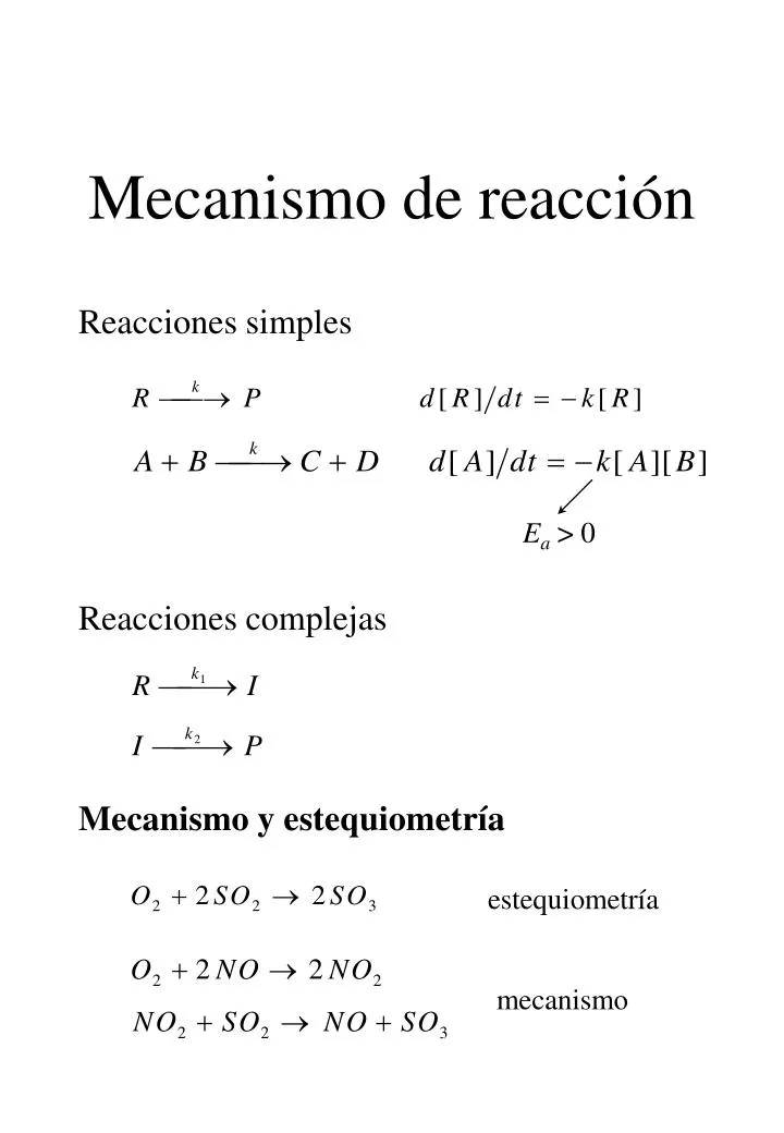 mecanismo de reacci n