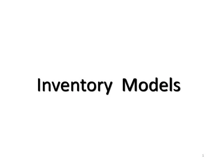 inventory models